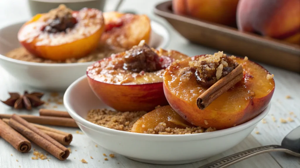 Baked Peaches with Brown Sugar and Cinnamon: 5 Easy Steps