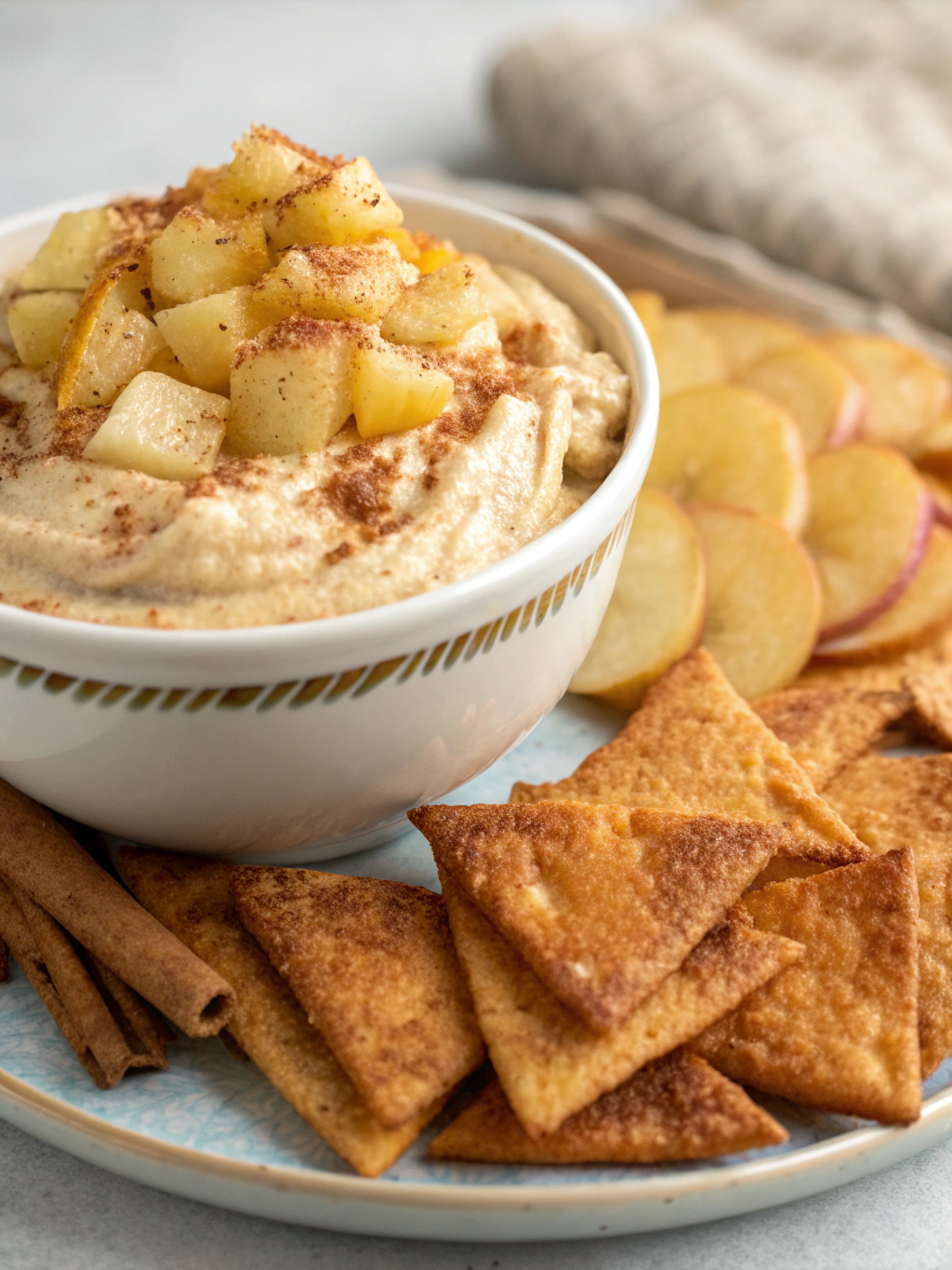 Apple Pie Dip with Cinnamon Sugar Chips