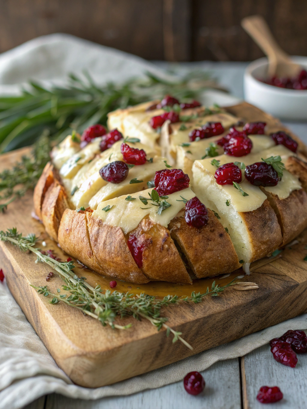 Brie Cranberry Pull‑Apart Bread