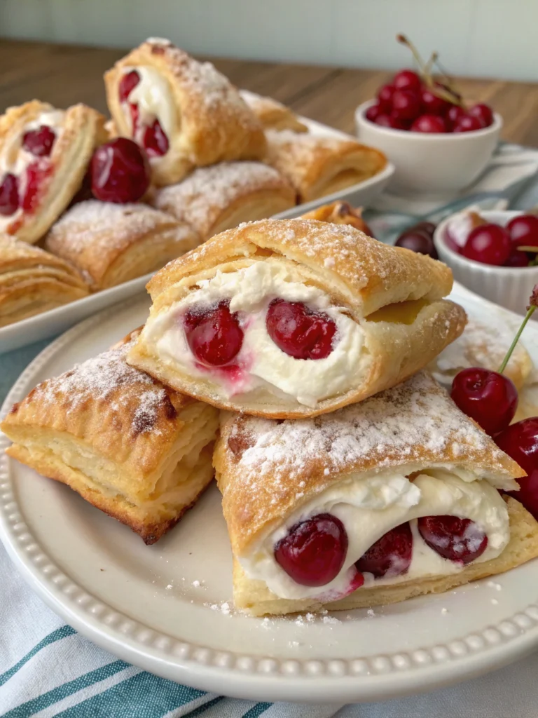 Cherry Cream Cheese Puff Pastries