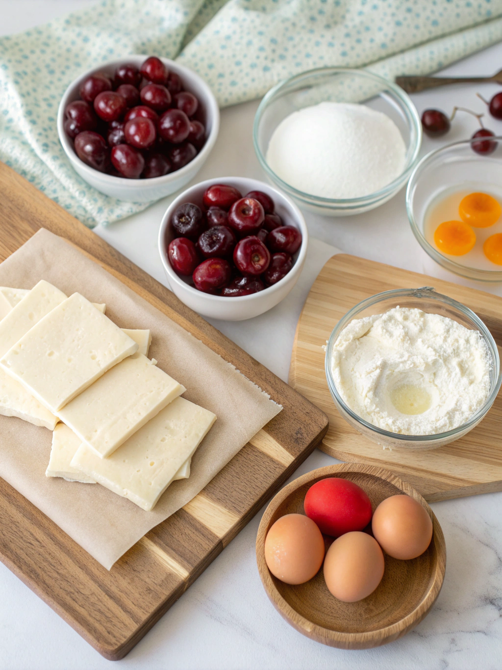 Ingredients for Cherry Cream Cheese Puff Pastries