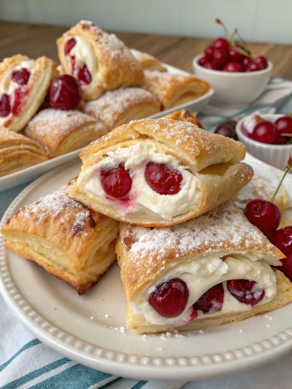 Cherry Cream Cheese Puff Pastries