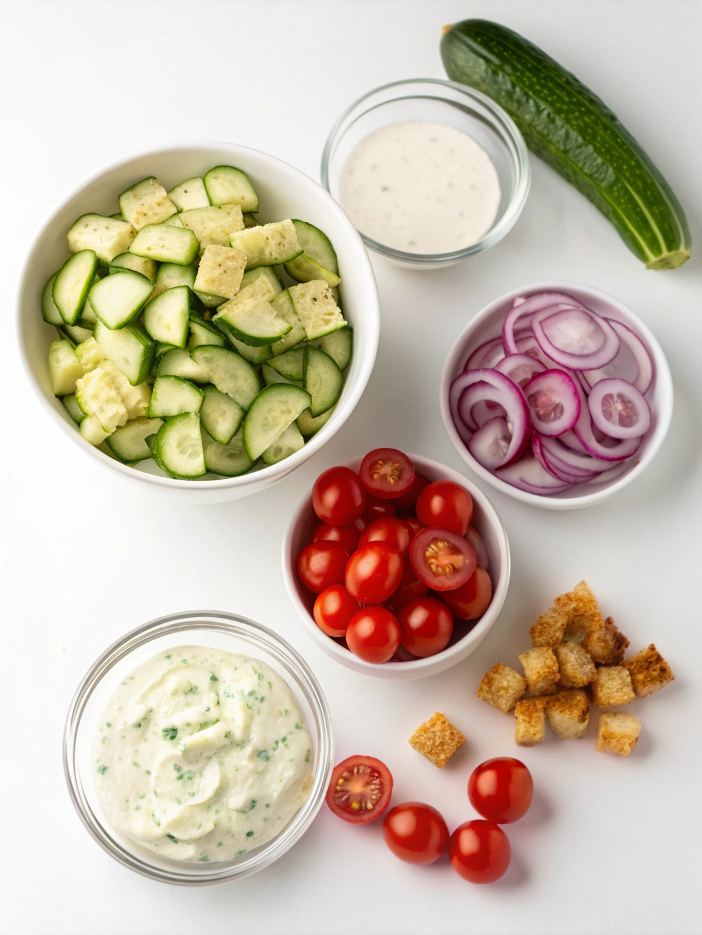Chilled Cucumber Ranch Crack Salad ingredients