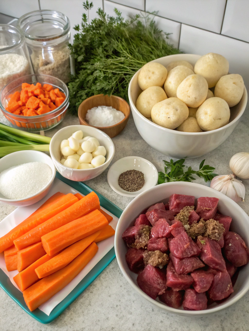 Ingredients for Crock-Pot beef and dumplings