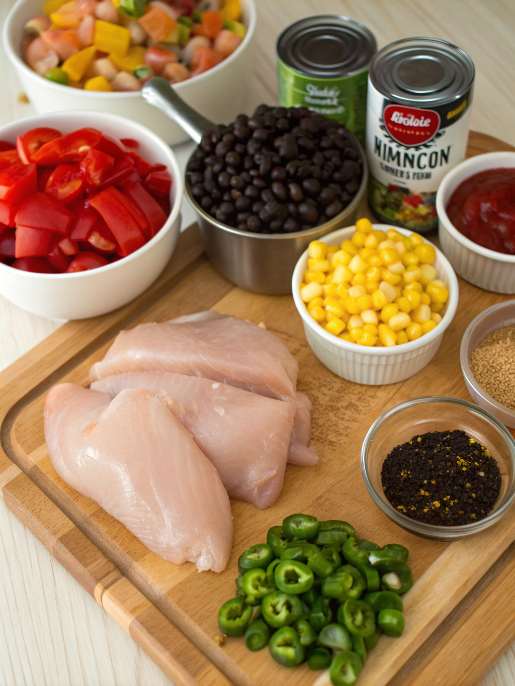 Easy Mexican Chicken Crock-Pot Meal ingredients