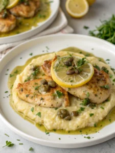 Lemon Butter Chicken Piccata over Creamy Pesto Polentaingredients