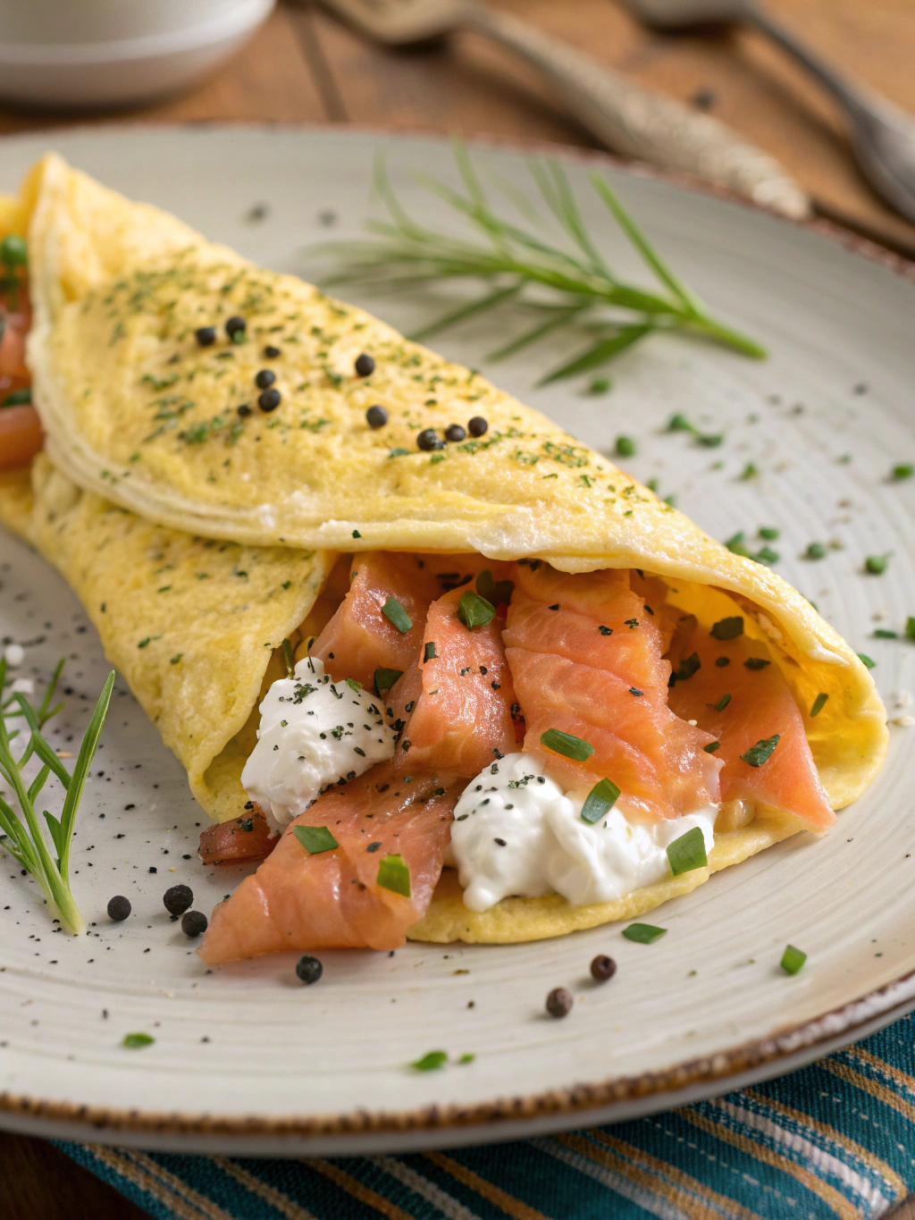 Savory Omelet with Salmon & Cream Cheese