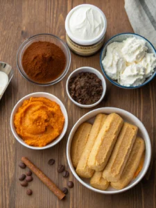 creamy pumpkin spice tiramisuingredients