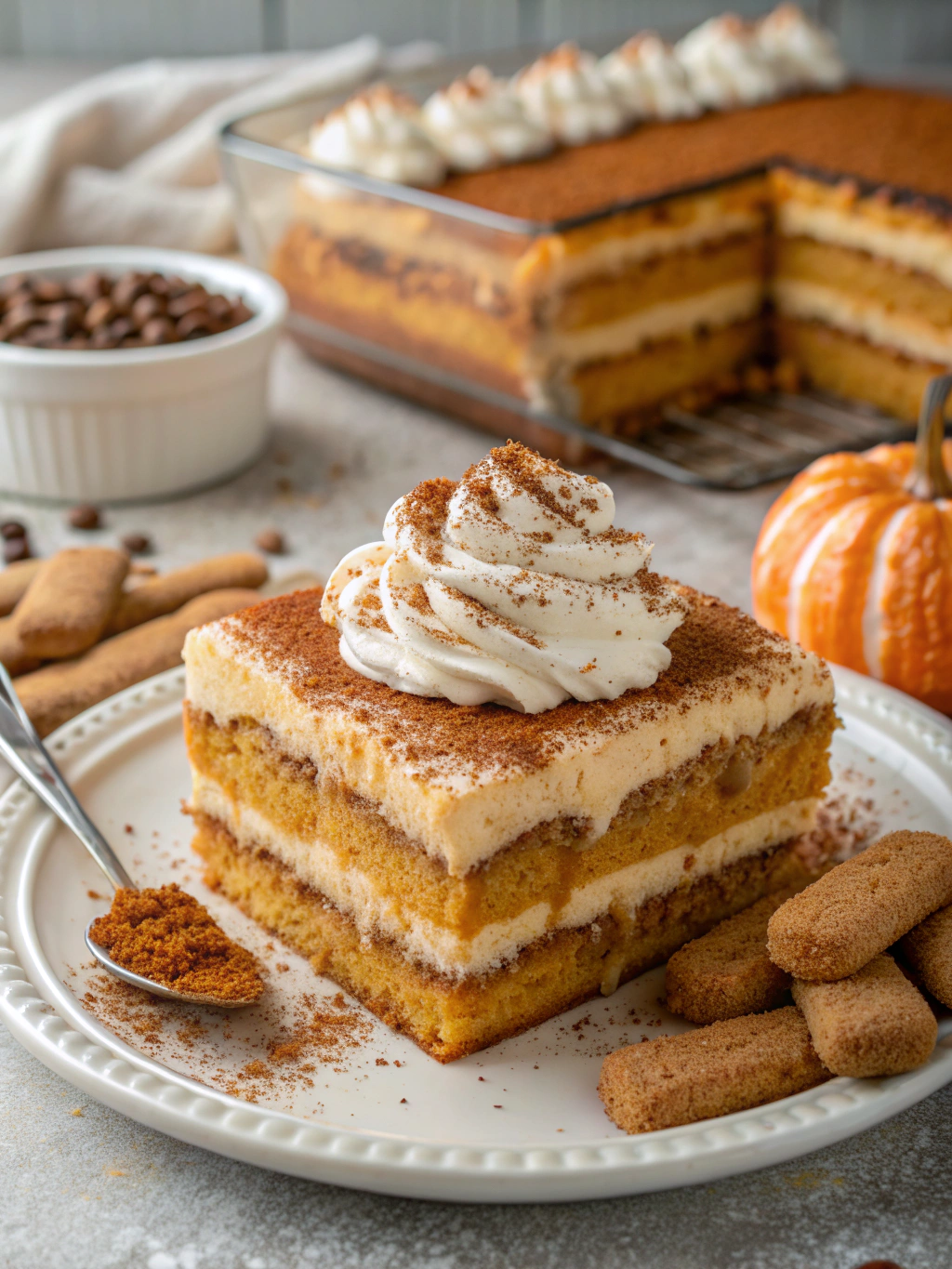 creamy pumpkin spice tiramisu